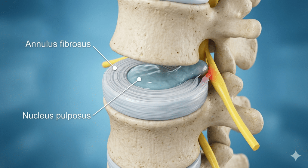 Diskens uppbyggnad och vad ett diskbråck är